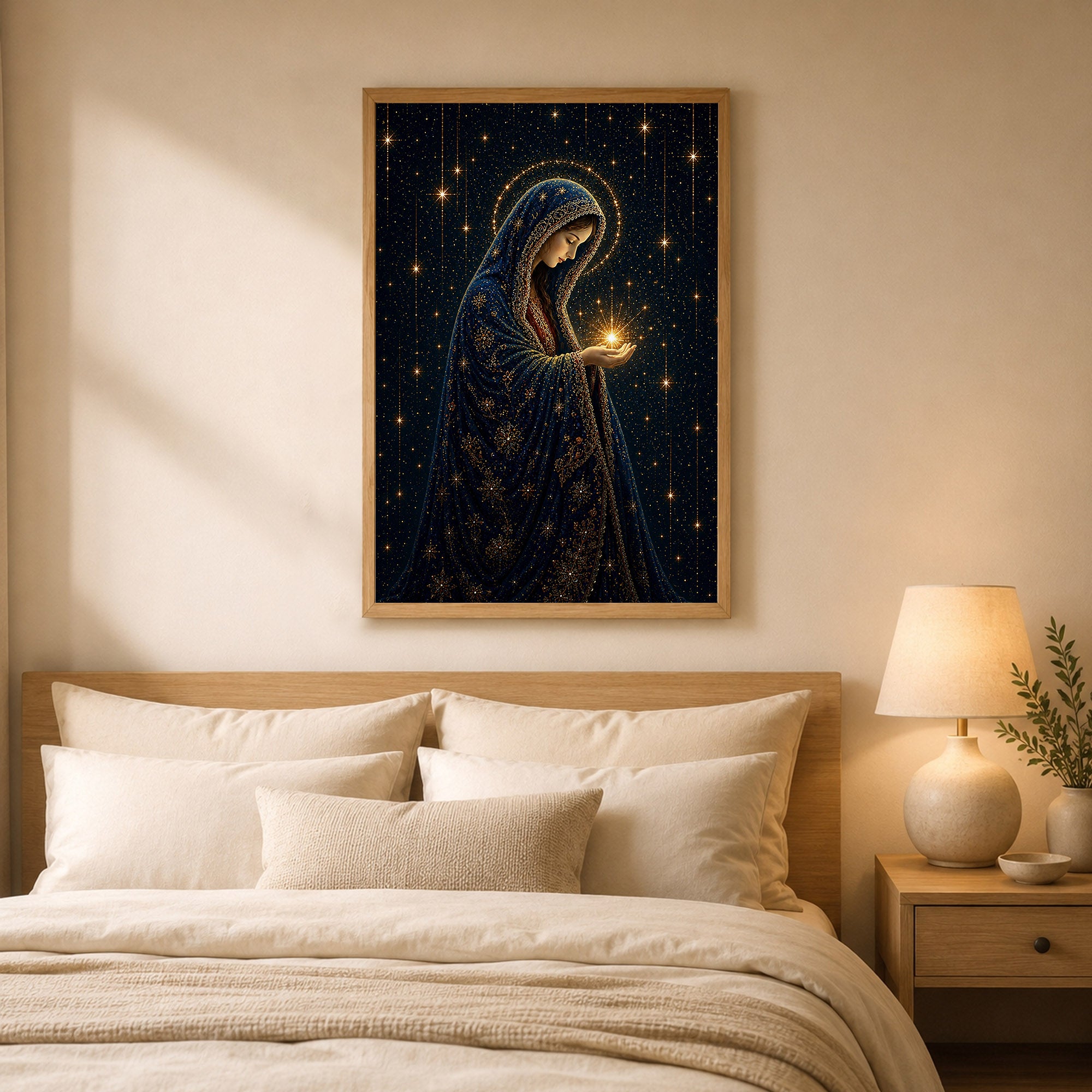 Virgin Mary Holding the Light of Heaven Poster/Canvas