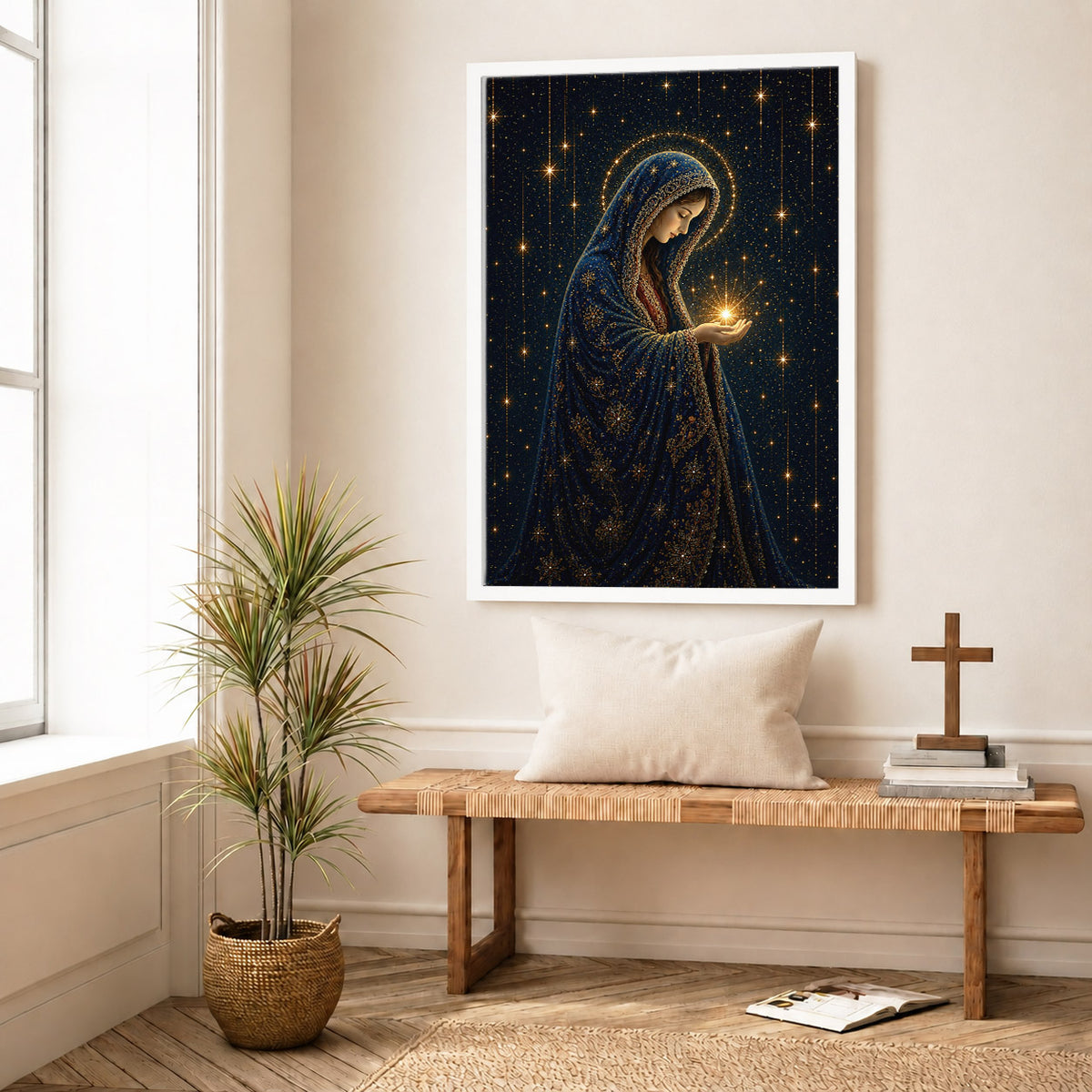 Virgin Mary Holding the Light of Heaven Poster/Canvas