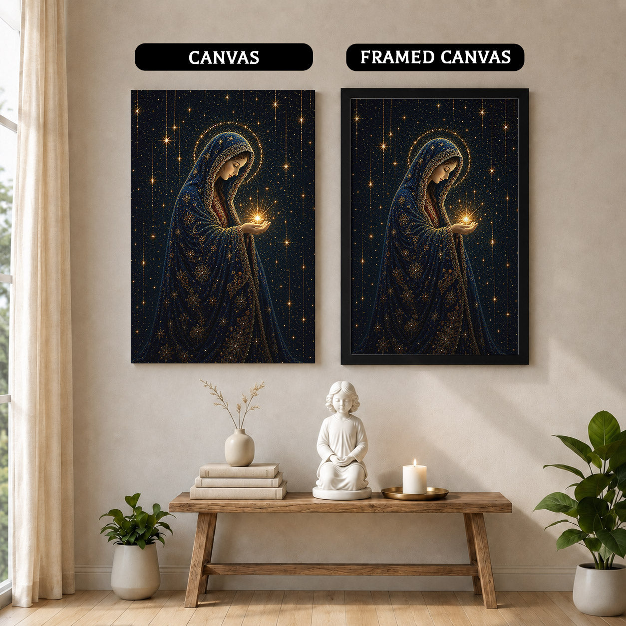 Virgin Mary Holding the Light of Heaven Poster/Canvas
