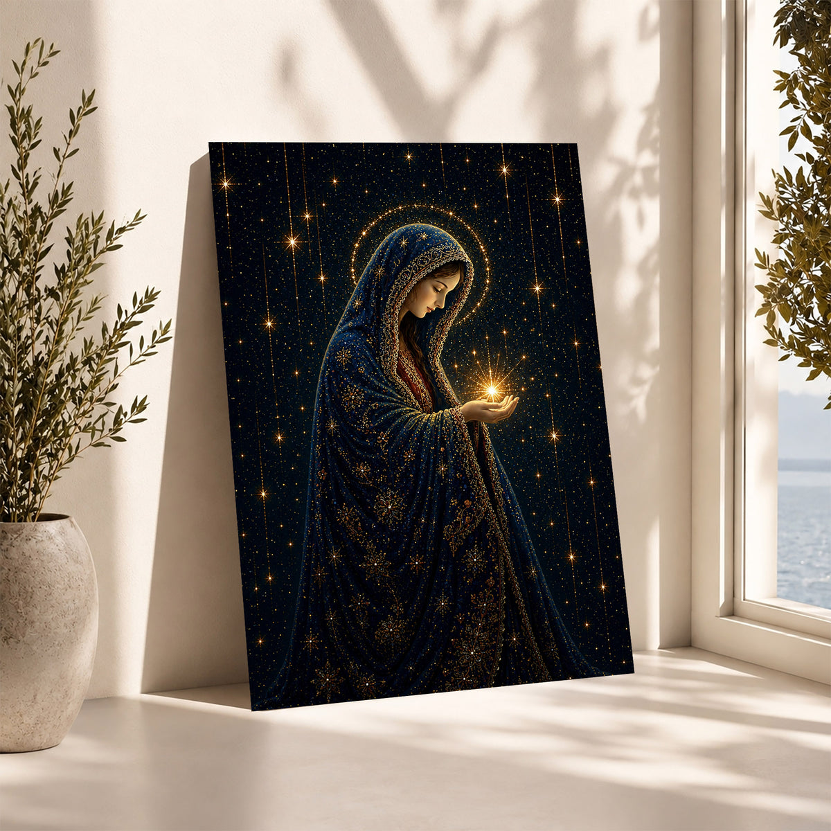 Virgin Mary Holding the Light of Heaven Poster/Canvas