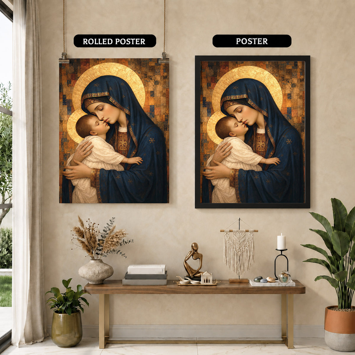 Madonna & Child Sacred Embrace Poster/Canvas