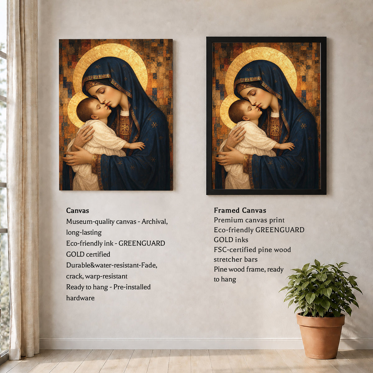 Madonna & Child Sacred Embrace Poster/Canvas
