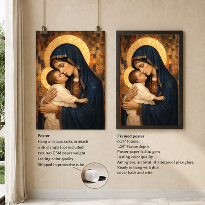 Madonna & Child Sacred Embrace Poster/Canvas