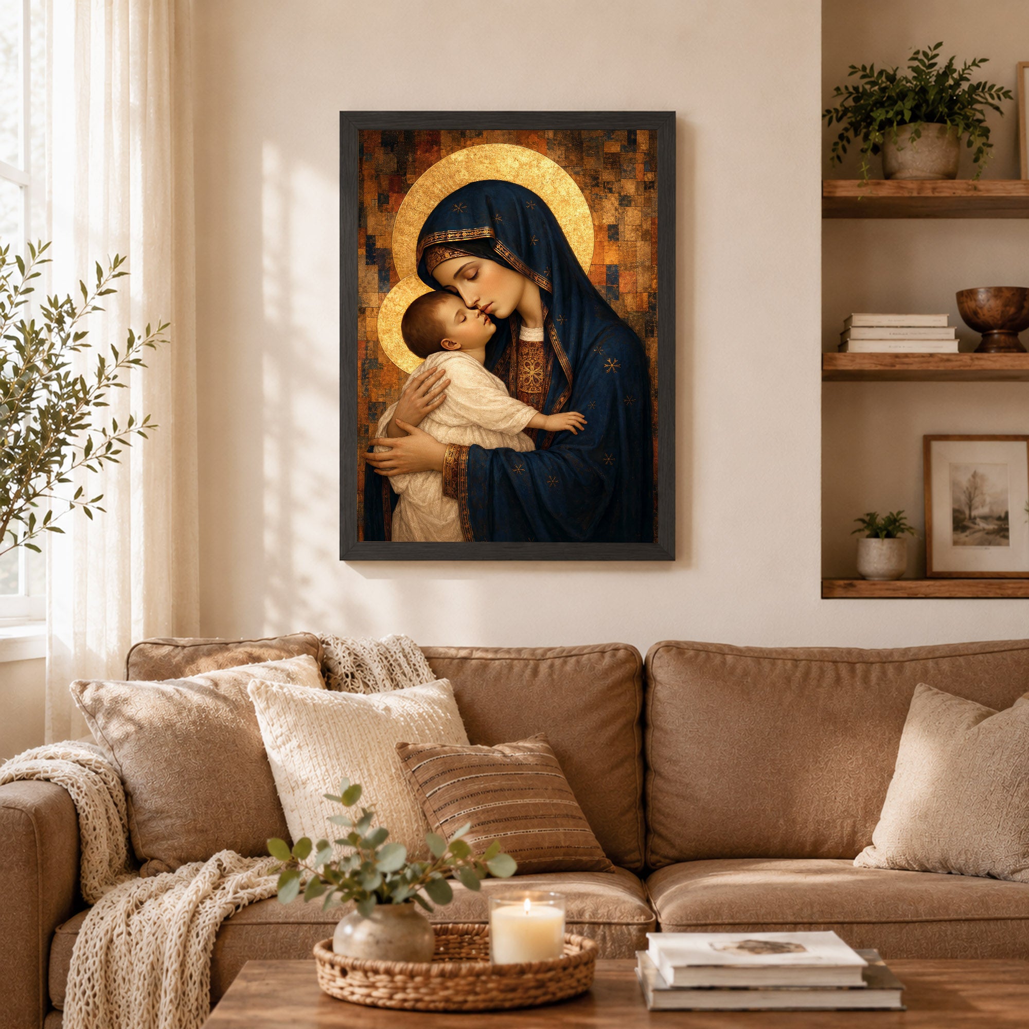 Madonna & Child Sacred Embrace Poster/Canvas