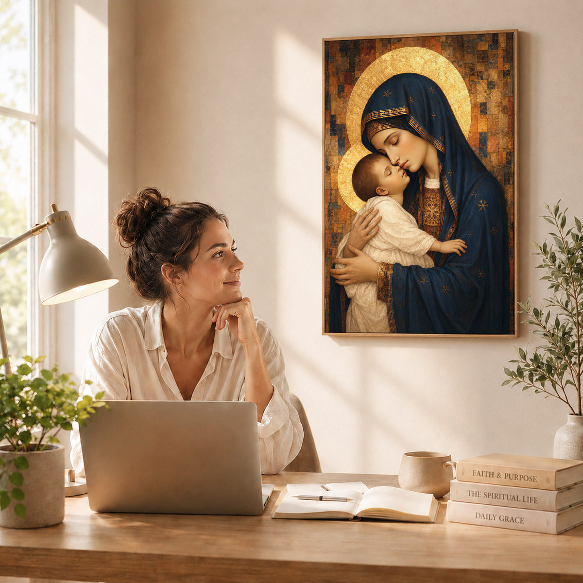 Madonna & Child Sacred Embrace Poster/Canvas