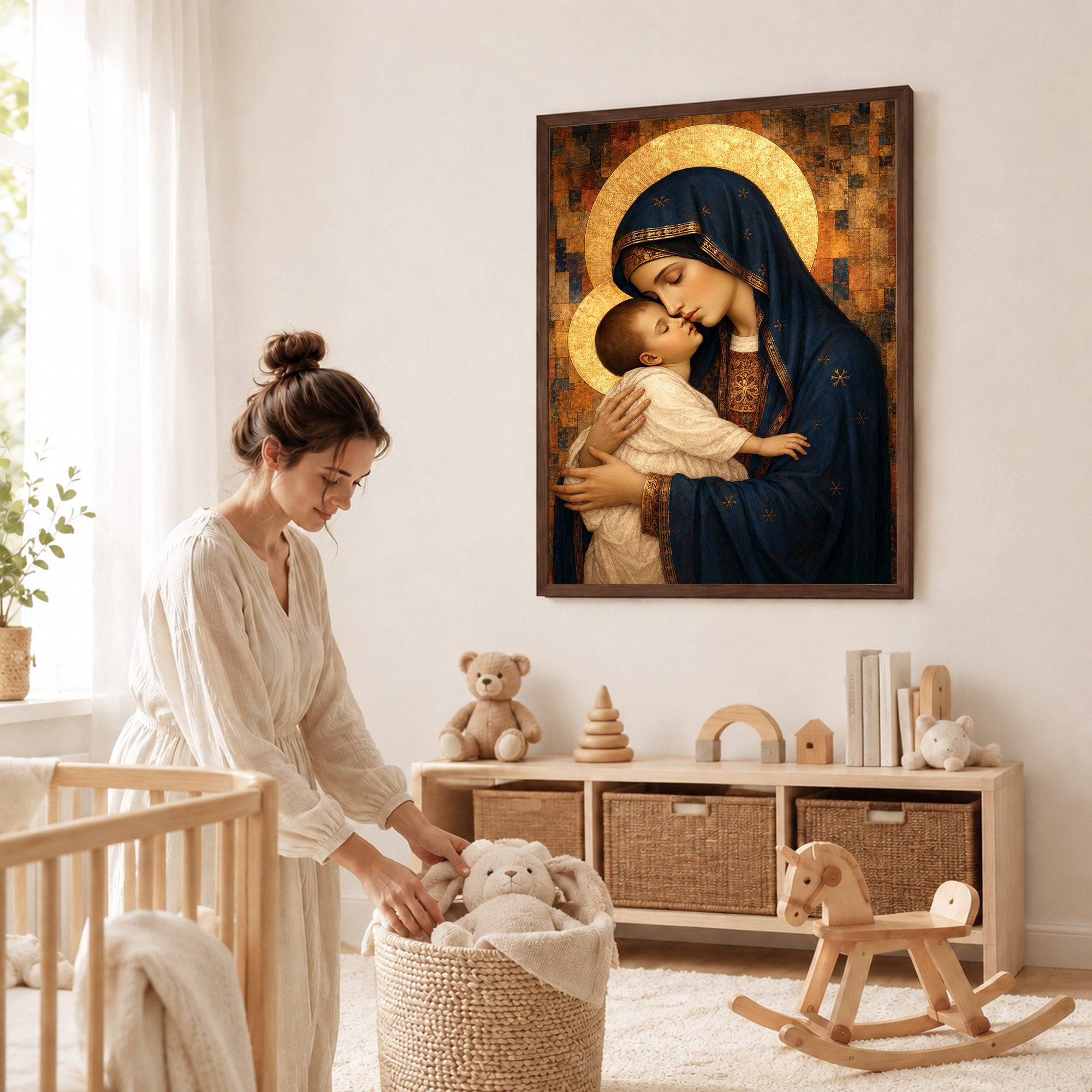 Madonna & Child Sacred Embrace Poster/Canvas