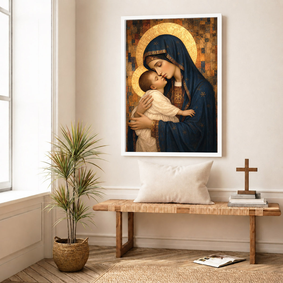 Madonna & Child Sacred Embrace Poster/Canvas