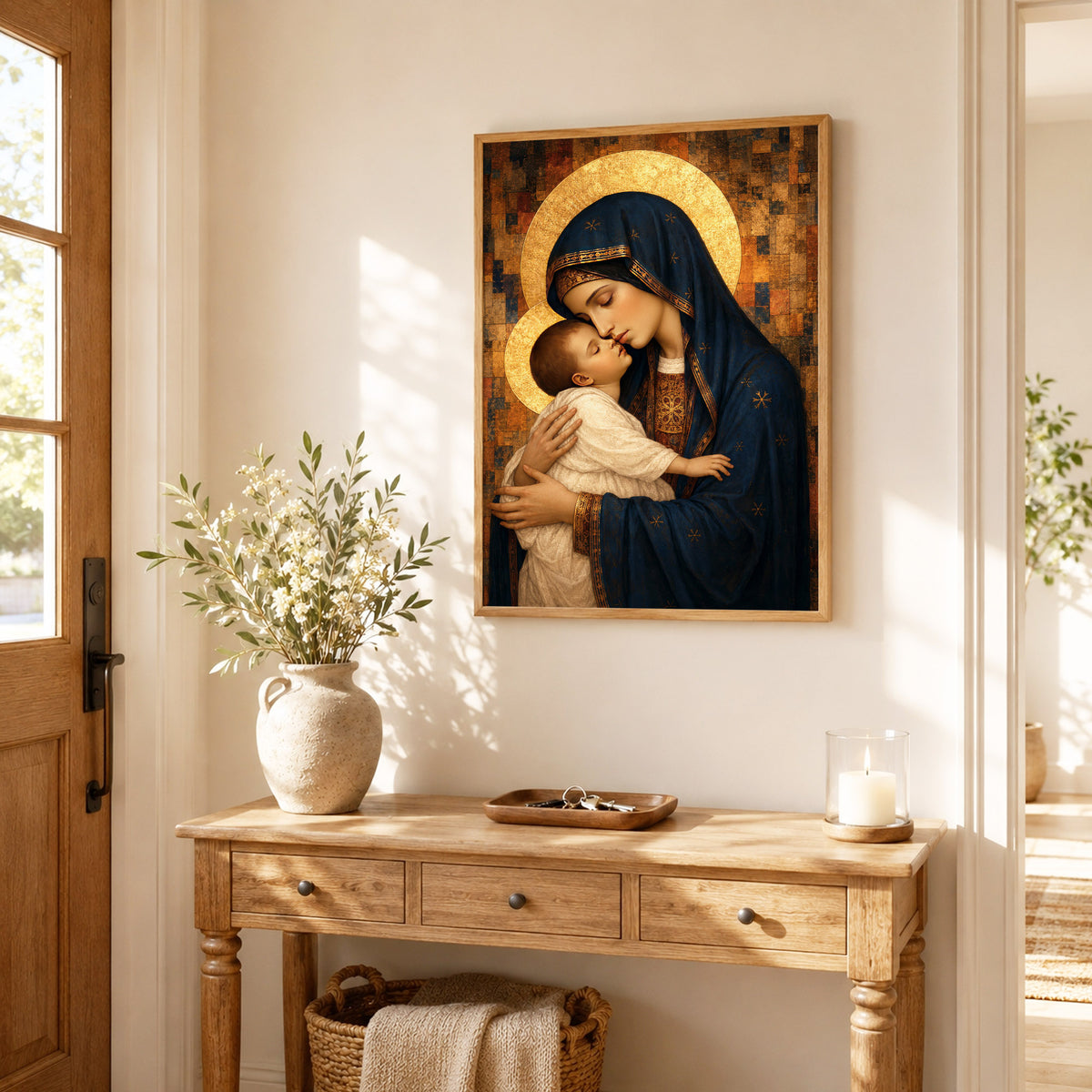 Madonna & Child Sacred Embrace Poster/Canvas