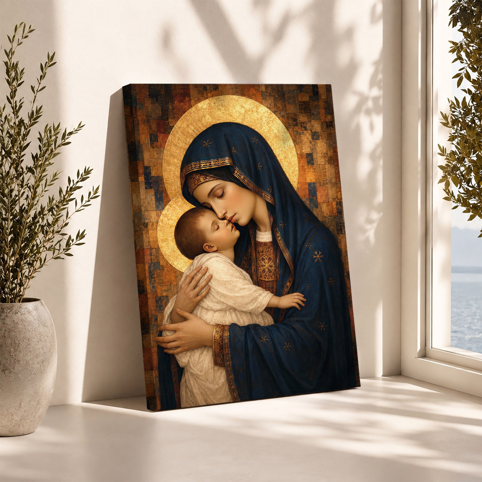 Madonna & Child Sacred Embrace Poster/Canvas