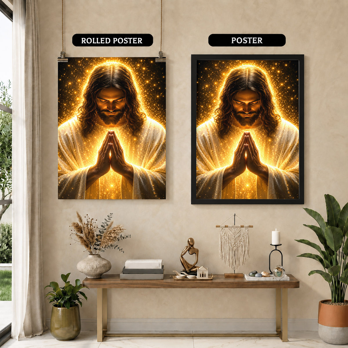 Radiant Jesus Prayer Wall Art Poster/Canvas