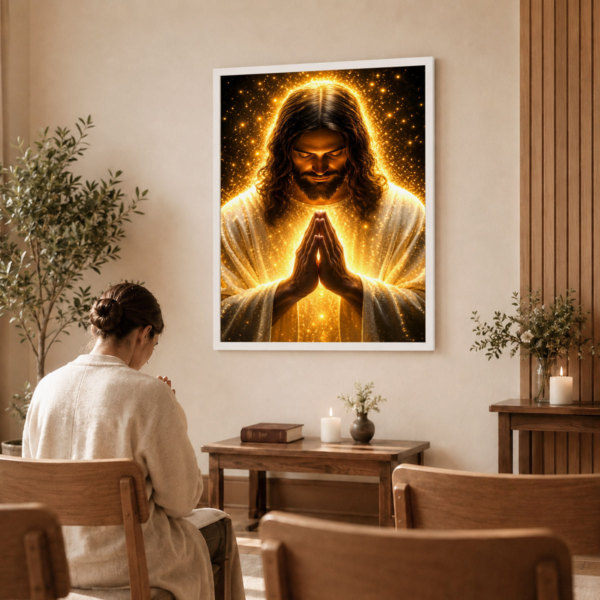 Radiant Jesus Prayer Wall Art Poster/Canvas