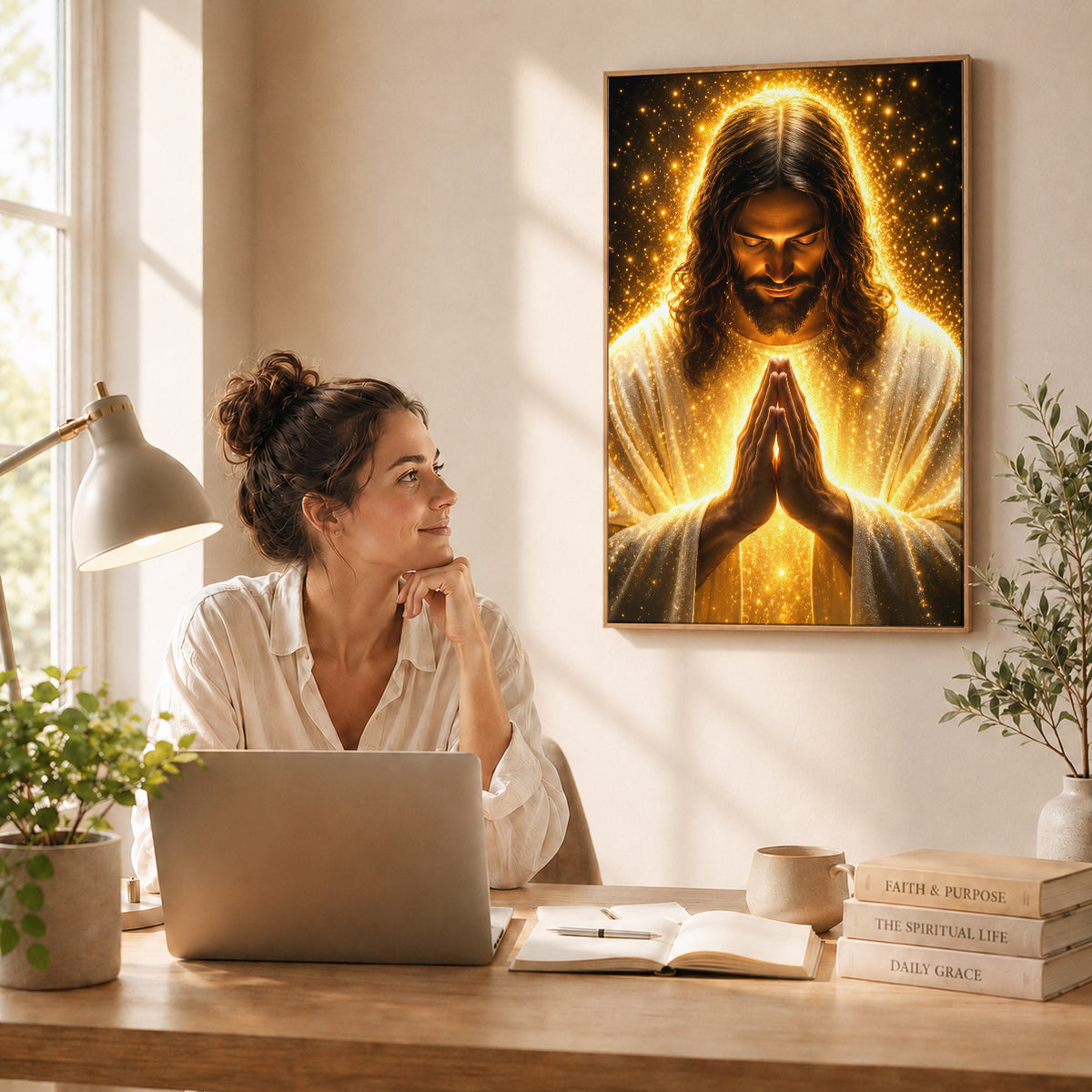 Radiant Jesus Prayer Wall Art Poster/Canvas