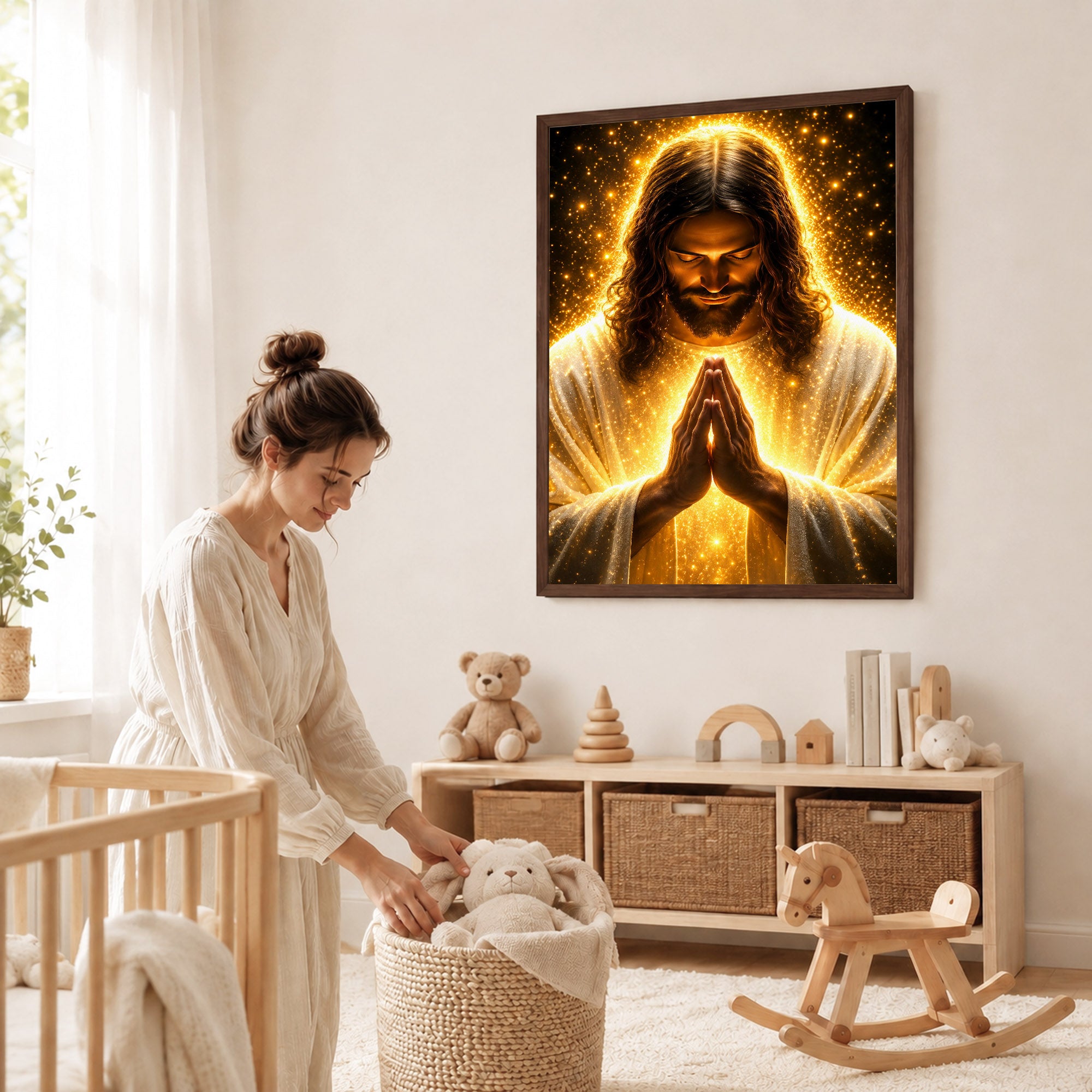 Radiant Jesus Prayer Wall Art Poster/Canvas