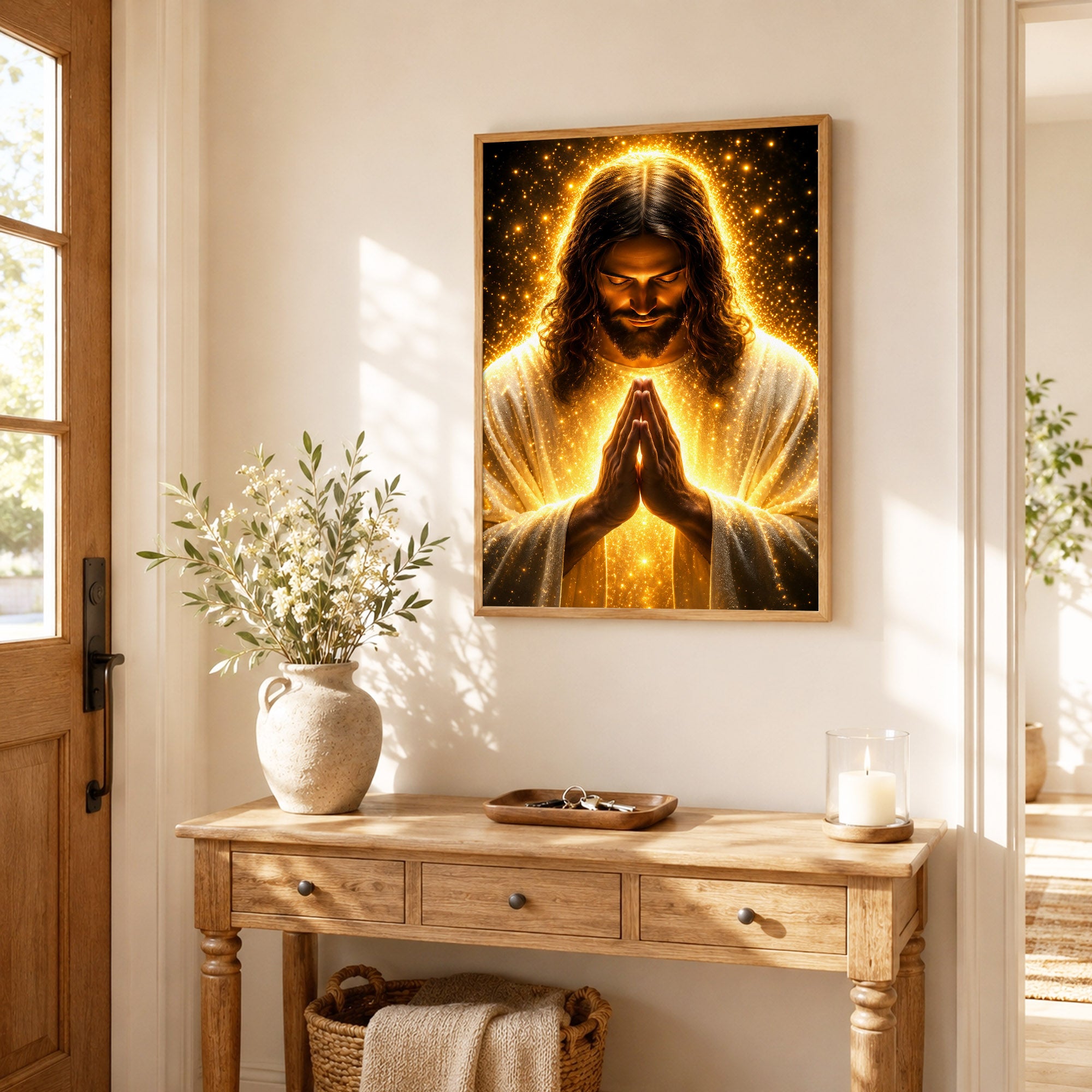 Radiant Jesus Prayer Wall Art Poster/Canvas