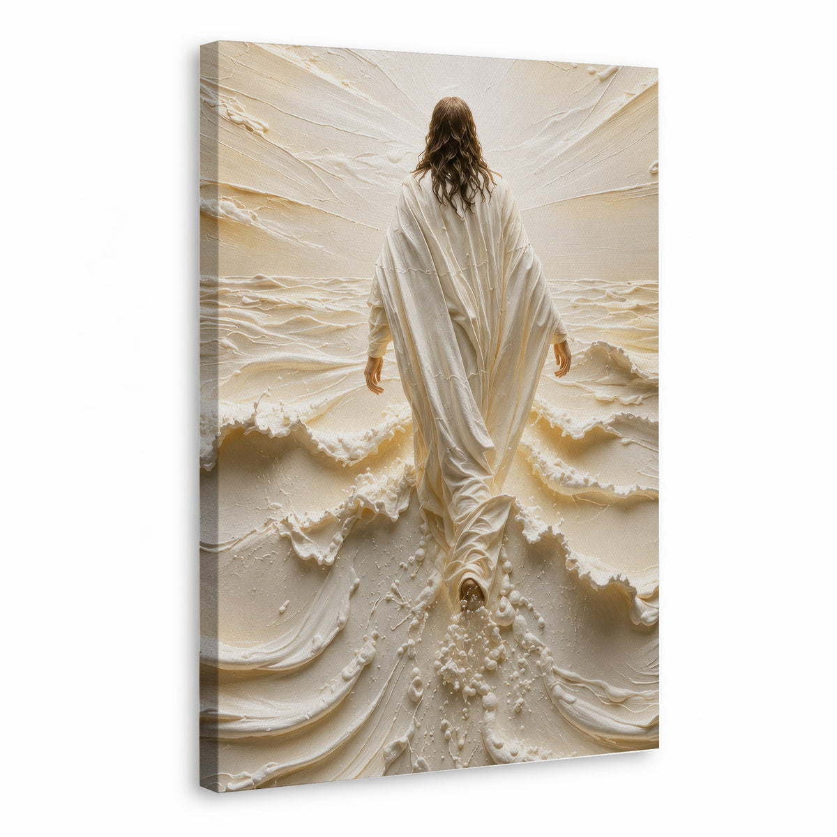 Jesus Walking on Water Through Divine Light Poster/Canvas