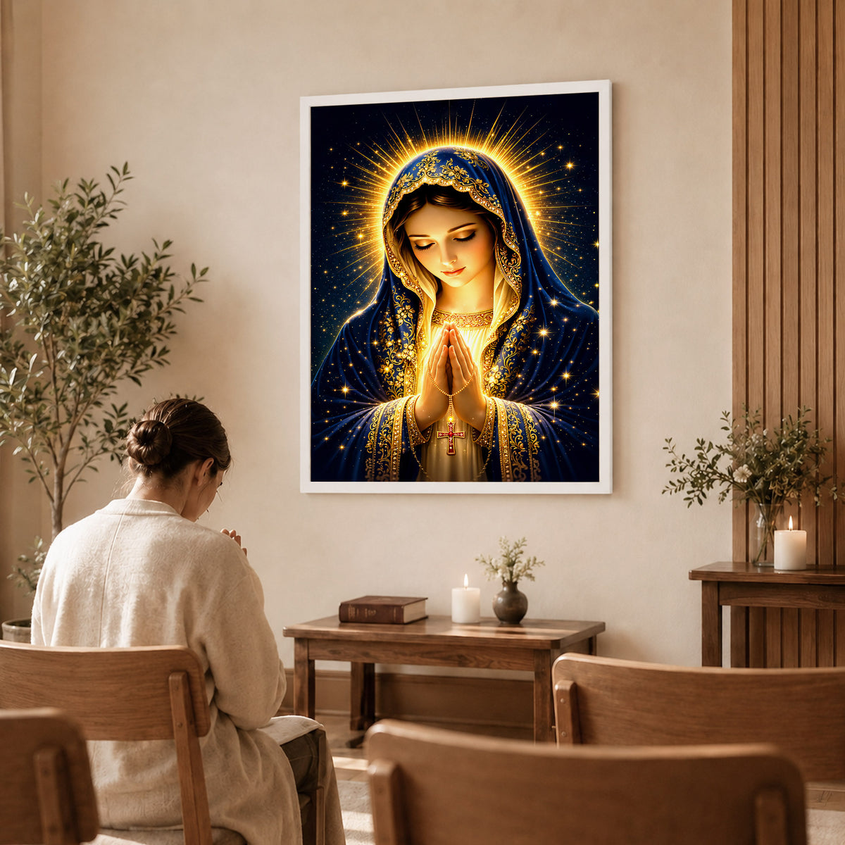 Blessed Mother’s Grace Poster Featuring the Divine Beauty of Mary Poster/Canvas