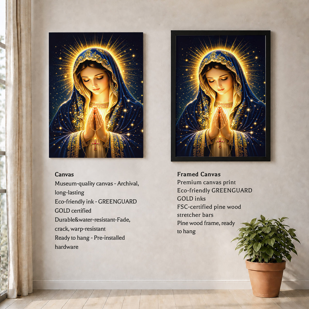 Blessed Mother’s Grace Poster Featuring the Divine Beauty of Mary Poster/Canvas