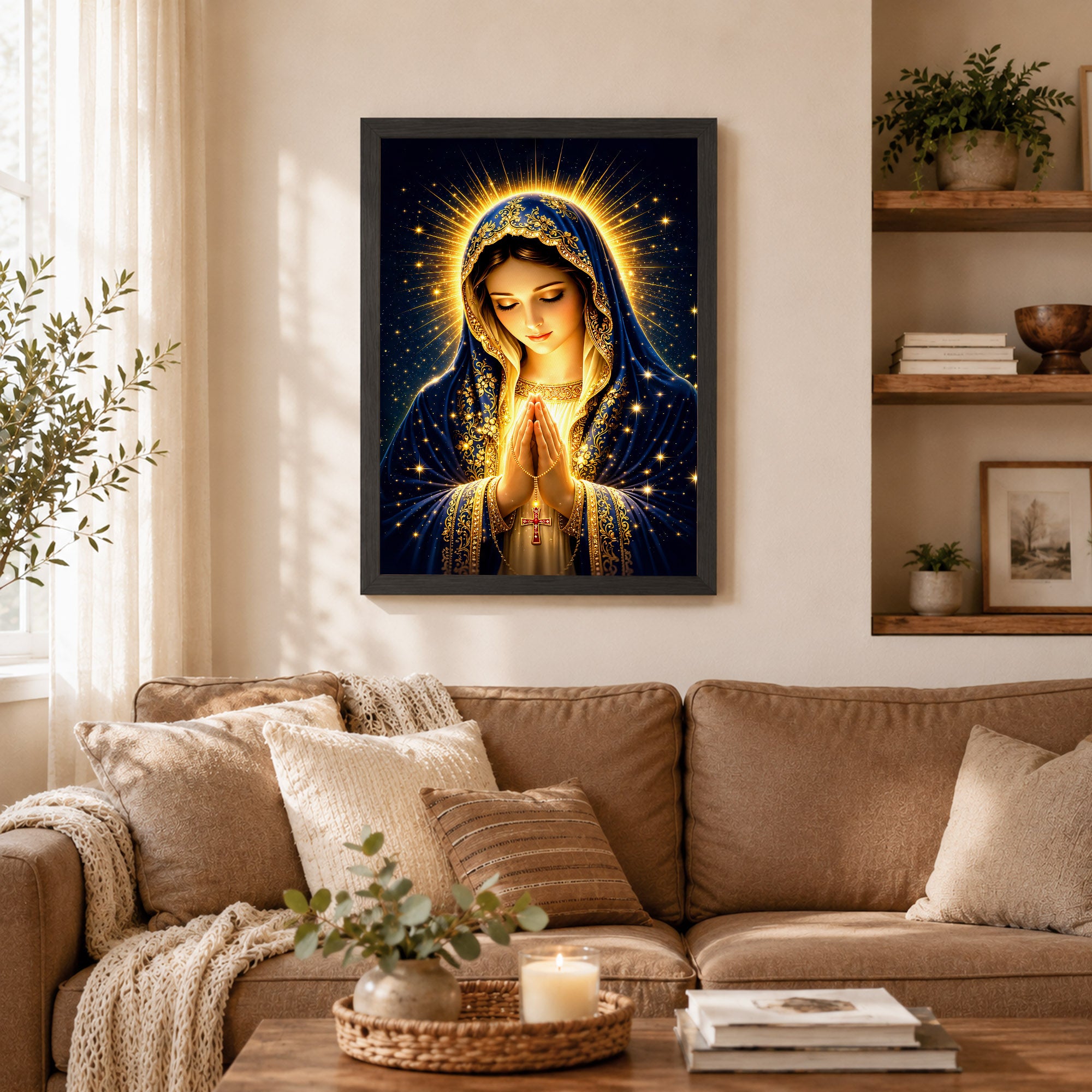 Blessed Mother’s Grace Poster Featuring the Divine Beauty of Mary Poster/Canvas