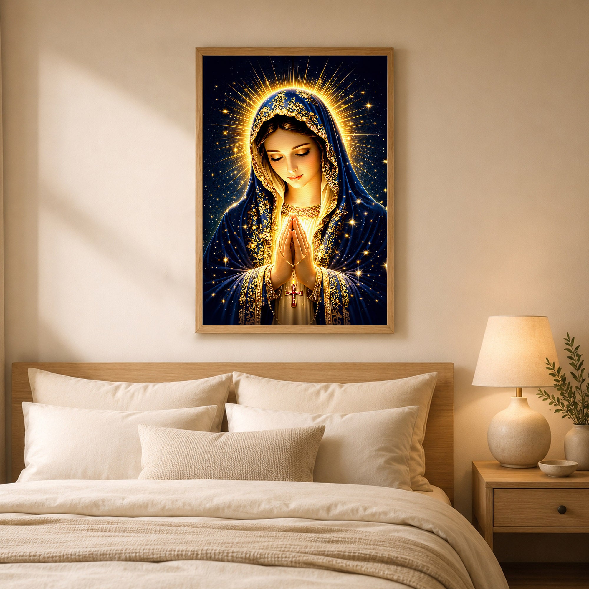 Blessed Mother’s Grace Poster Featuring the Divine Beauty of Mary Poster/Canvas