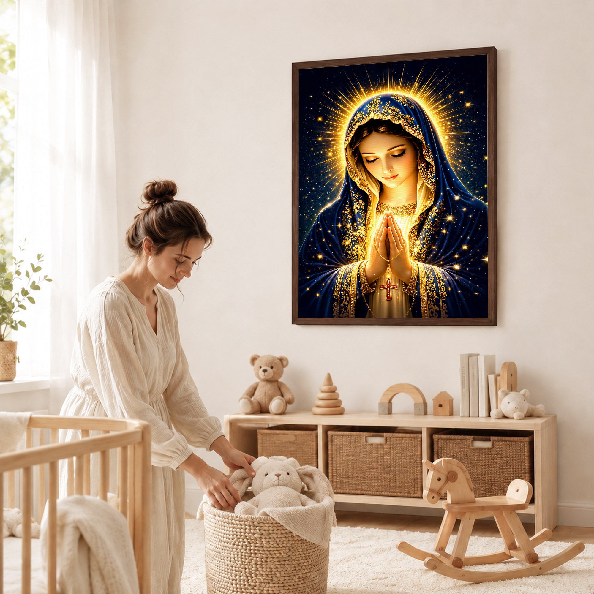Blessed Mother’s Grace Poster Featuring the Divine Beauty of Mary Poster/Canvas