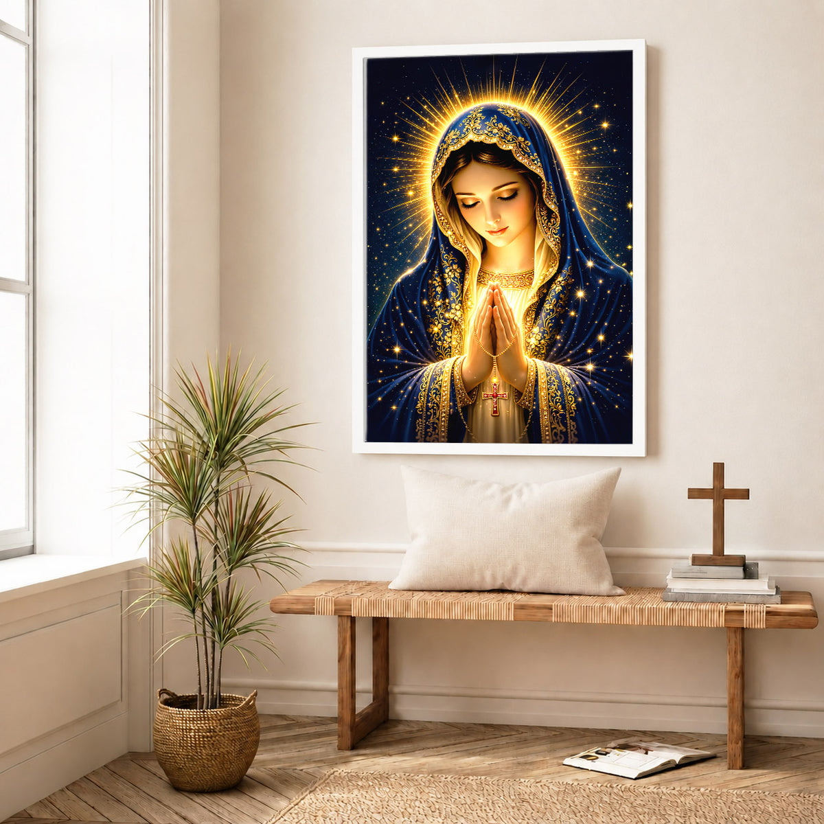 Blessed Mother’s Grace Poster Featuring the Divine Beauty of Mary Poster/Canvas