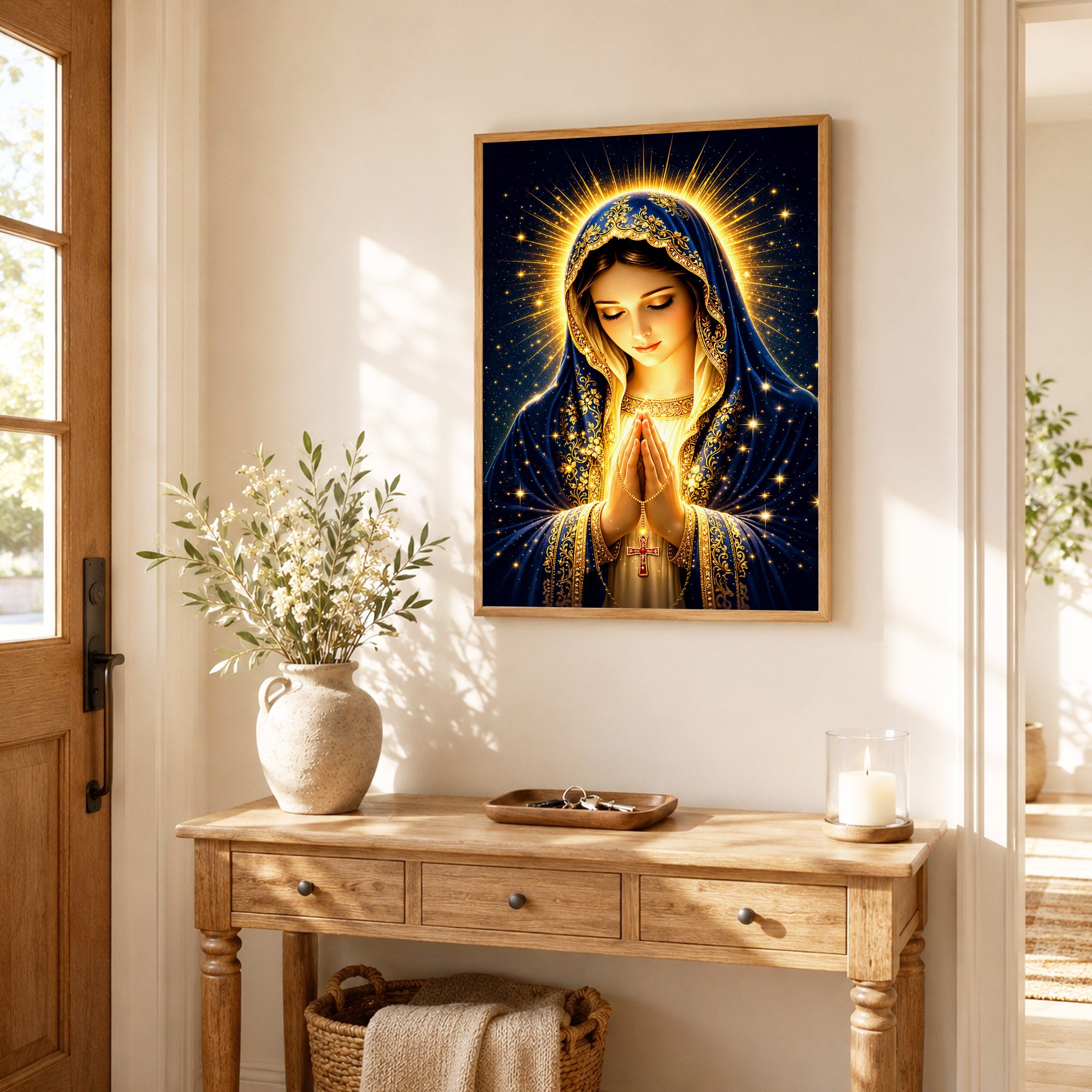 Blessed Mother’s Grace Poster Featuring the Divine Beauty of Mary Poster/Canvas