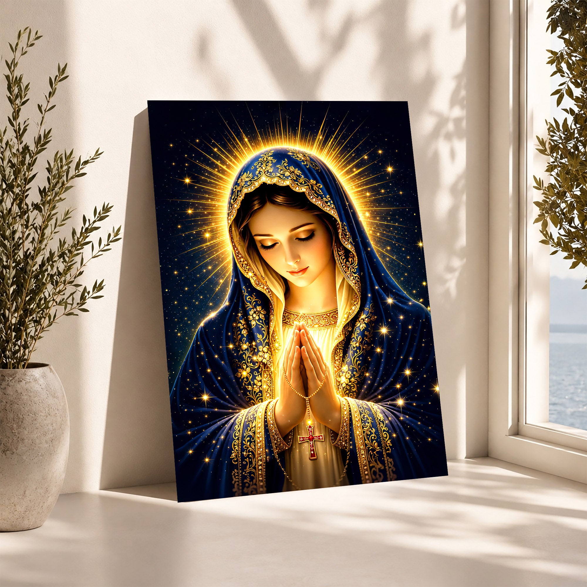 Blessed Mother’s Grace Poster Featuring the Divine Beauty of Mary Poster/Canvas