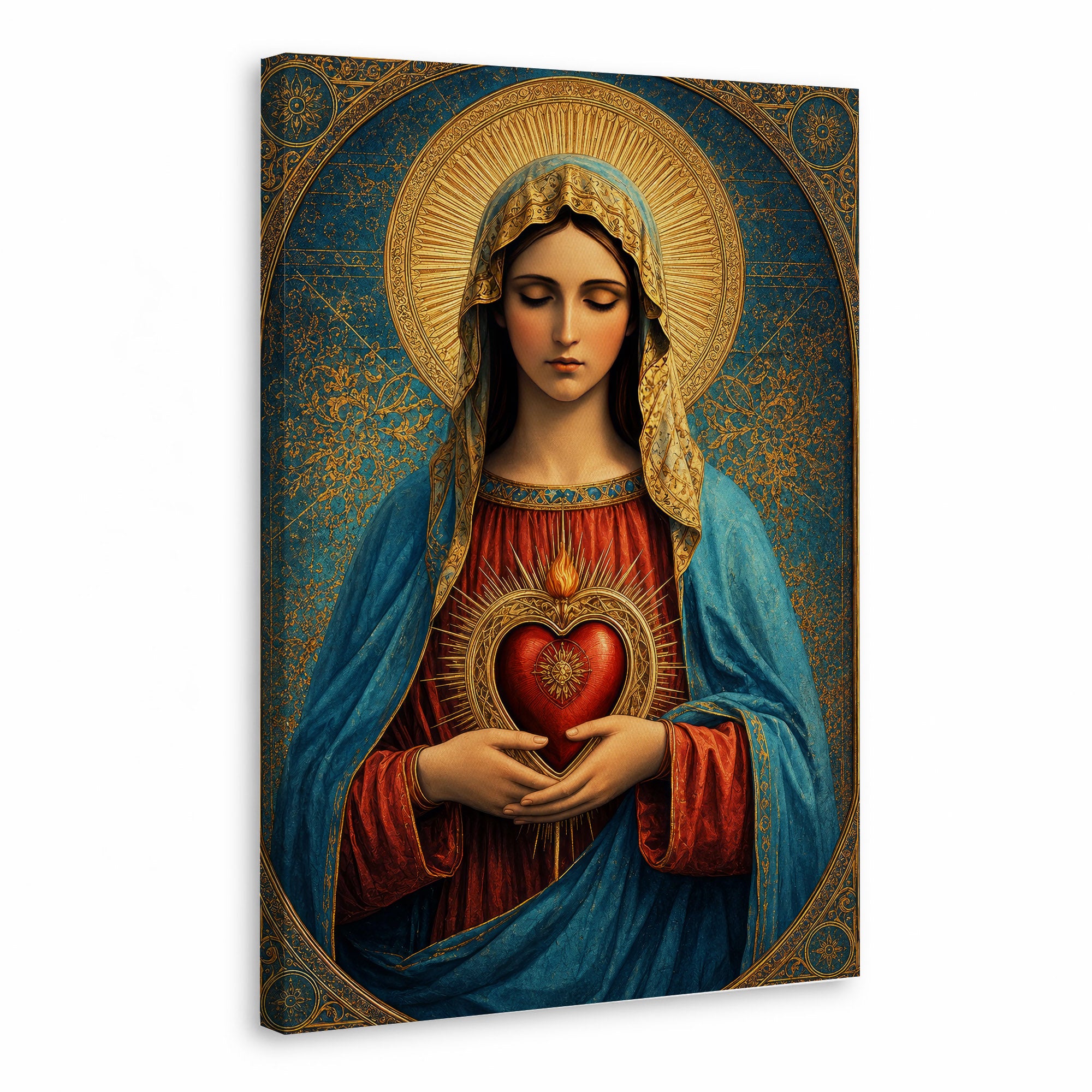 Sacred Heart of Mary Vintage Icon Poster/Canvas