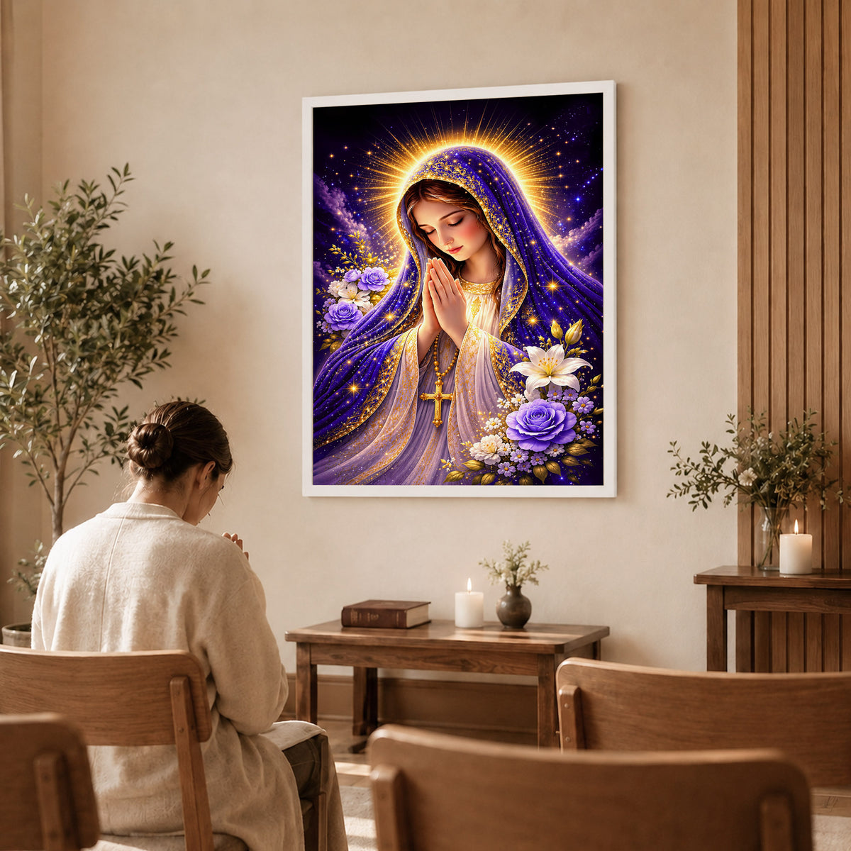 Mary Star of the Sea Poster Capturing the Heavenly Vision of Peace and Guidance Poster/Canvas
