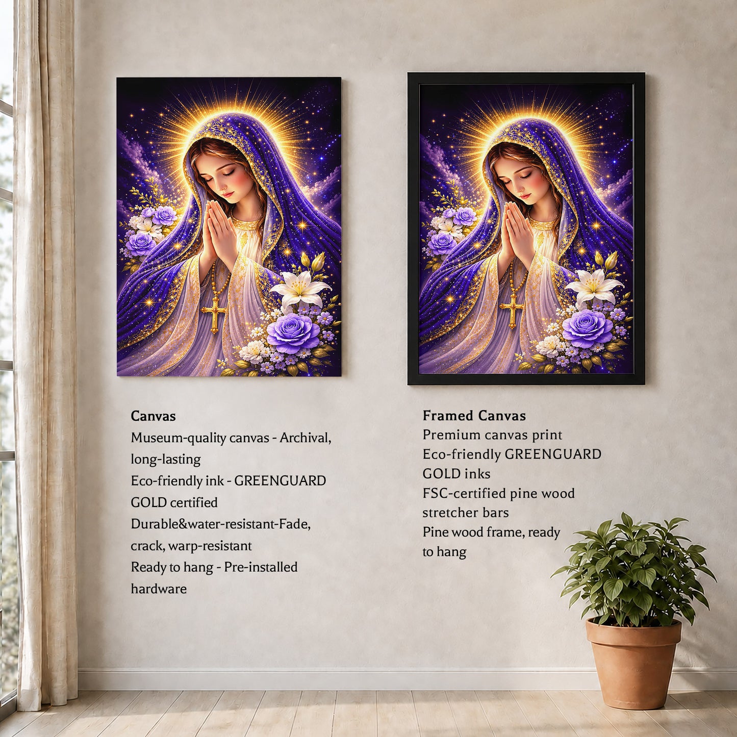 Mary Star of the Sea Poster Capturing the Heavenly Vision of Peace and Guidance Poster/Canvas