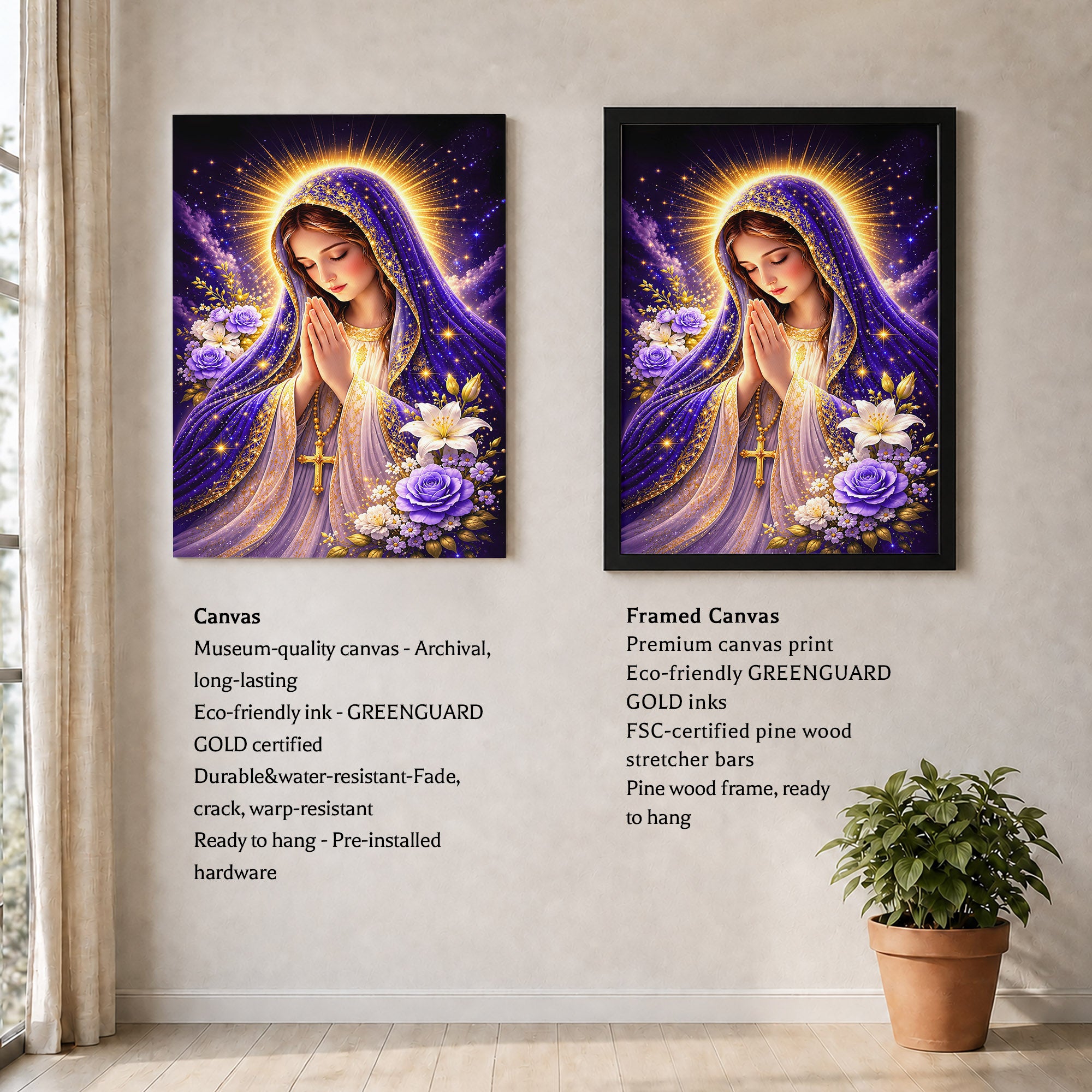 Mary Star of the Sea Poster Capturing the Heavenly Vision of Peace and Guidance Poster/Canvas