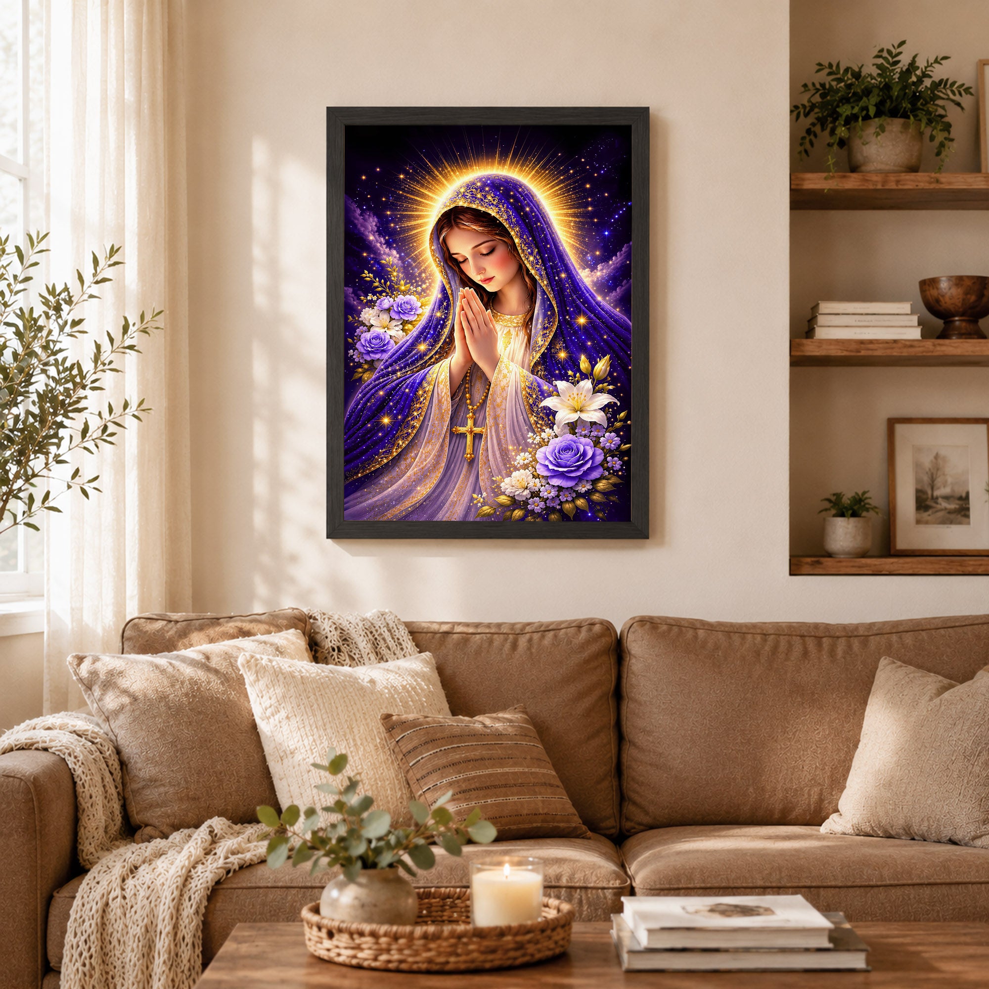 Mary Star of the Sea Poster Capturing the Heavenly Vision of Peace and Guidance Poster/Canvas