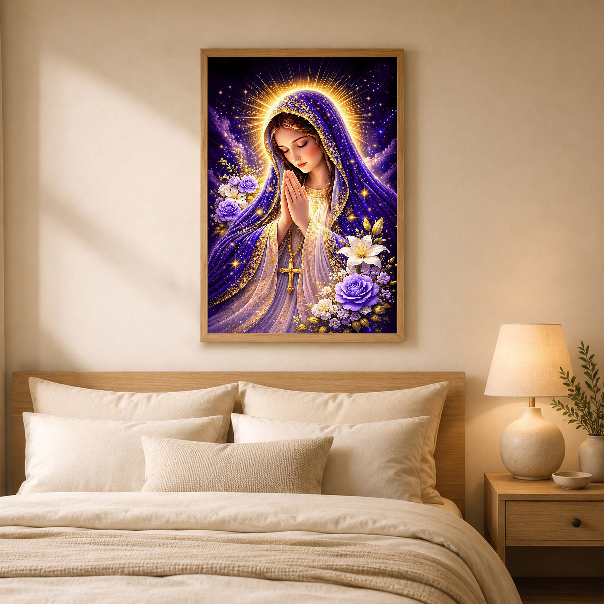 Mary Star of the Sea Poster Capturing the Heavenly Vision of Peace and Guidance Poster/Canvas