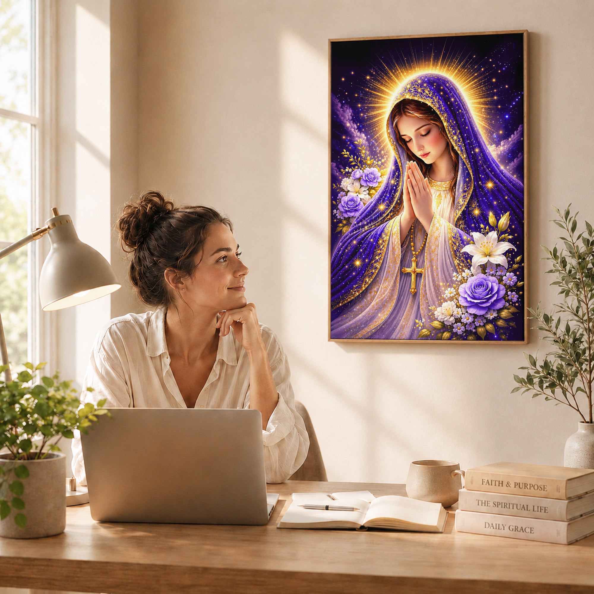 Mary Star of the Sea Poster Capturing the Heavenly Vision of Peace and Guidance Poster/Canvas