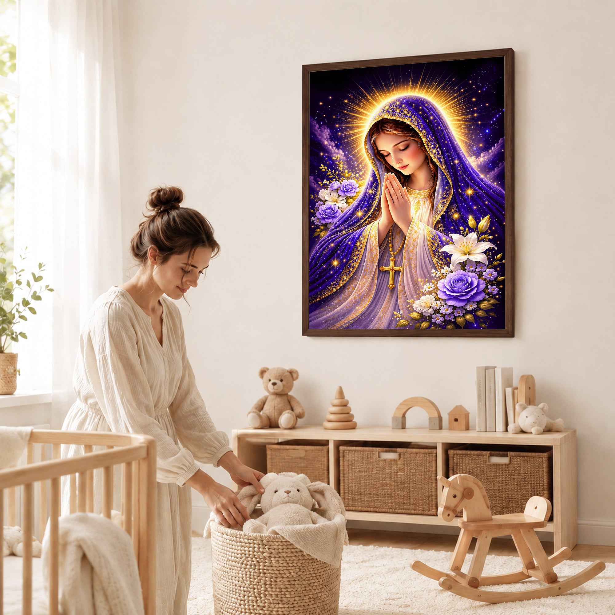 Mary Star of the Sea Poster Capturing the Heavenly Vision of Peace and Guidance Poster/Canvas