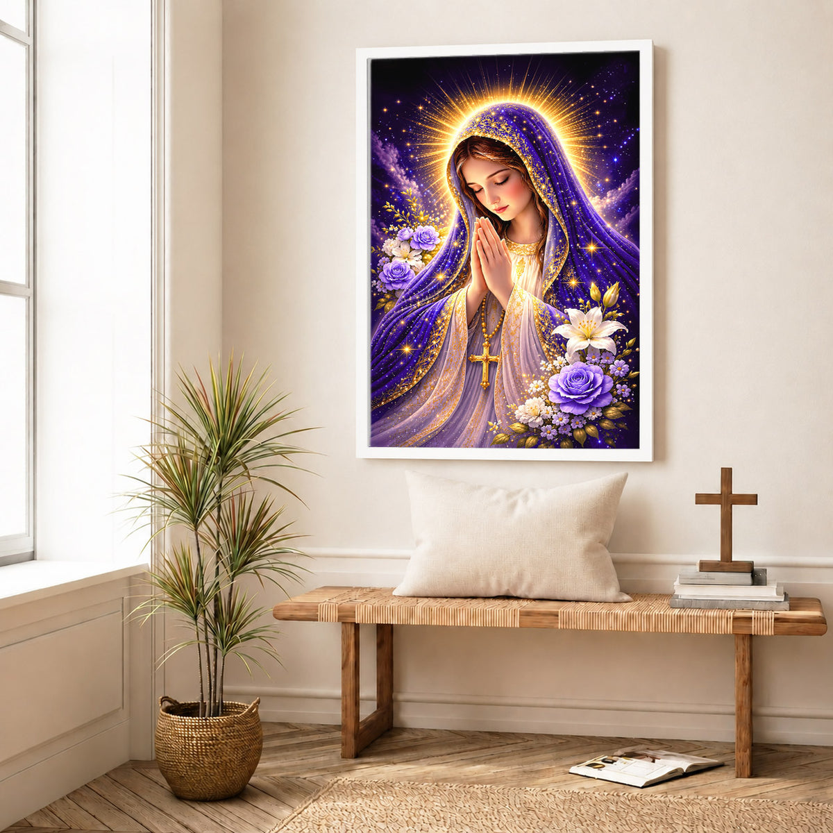 Mary Star of the Sea Poster Capturing the Heavenly Vision of Peace and Guidance Poster/Canvas