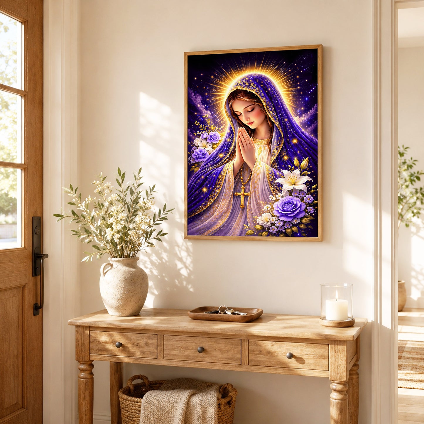 Mary Star of the Sea Poster Capturing the Heavenly Vision of Peace and Guidance Poster/Canvas