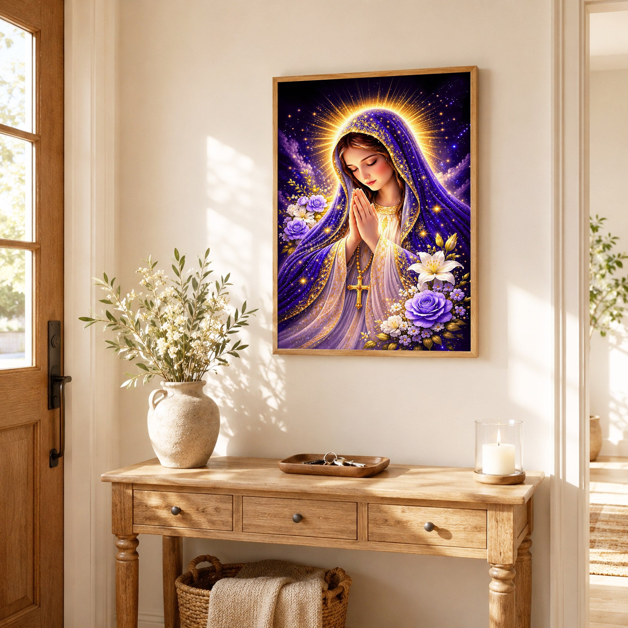 Mary Star of the Sea Poster Capturing the Heavenly Vision of Peace and Guidance Poster/Canvas