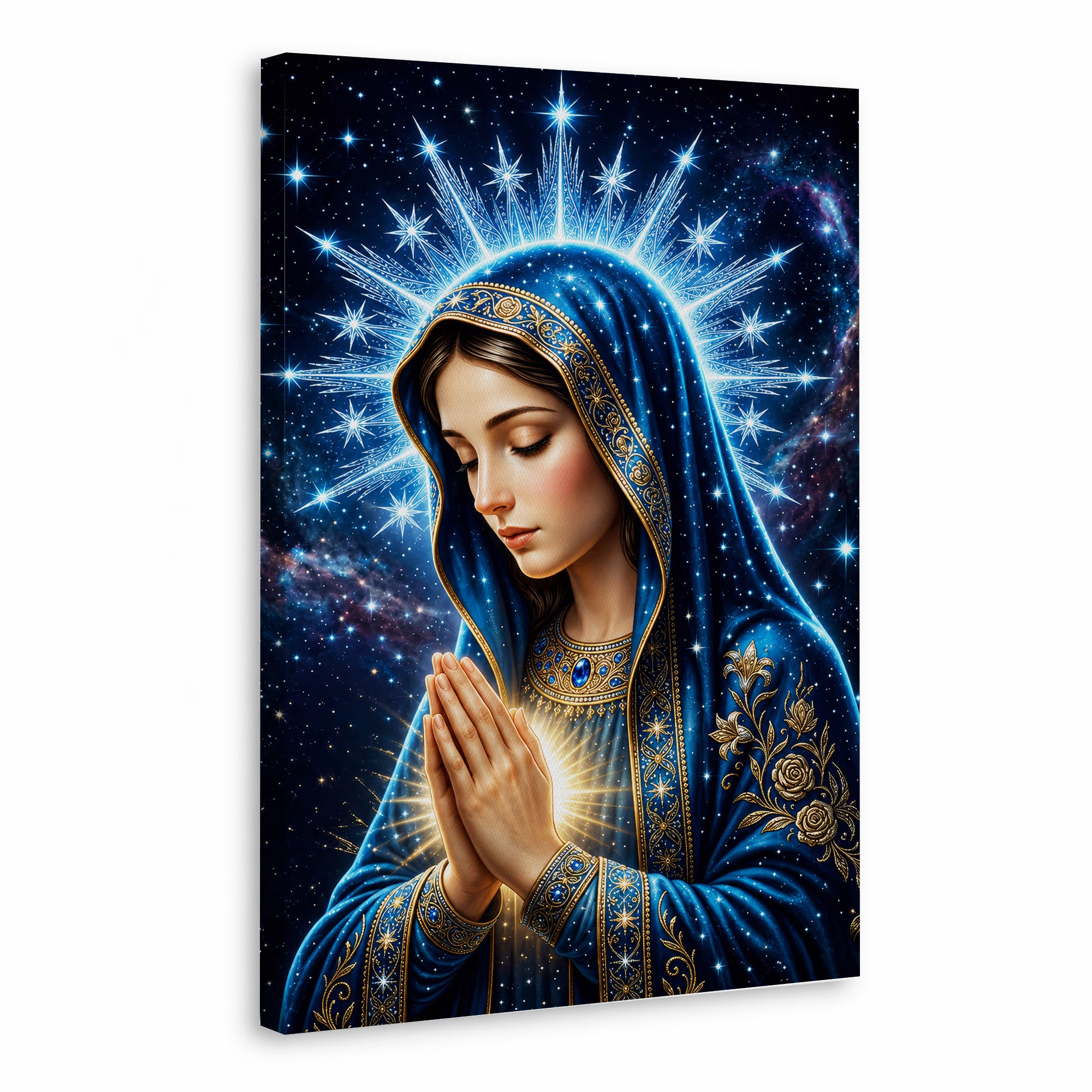 Starry Virgin Mary Heavenly - Beautiful Divine Image for Spiritual Spaces Poster/Canvas