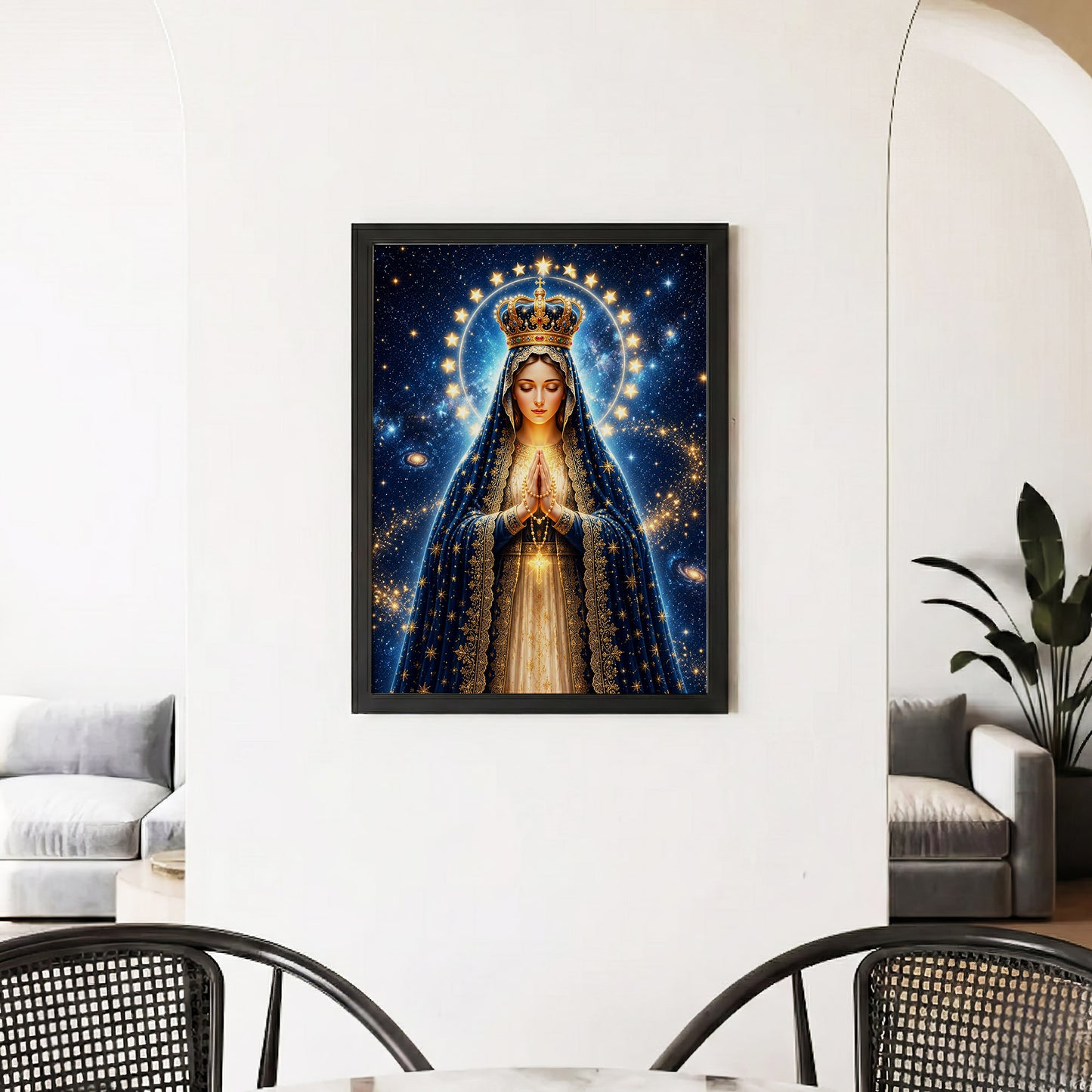 Crowned Virgin Mary’s Divine Radiance Poster/Canvas