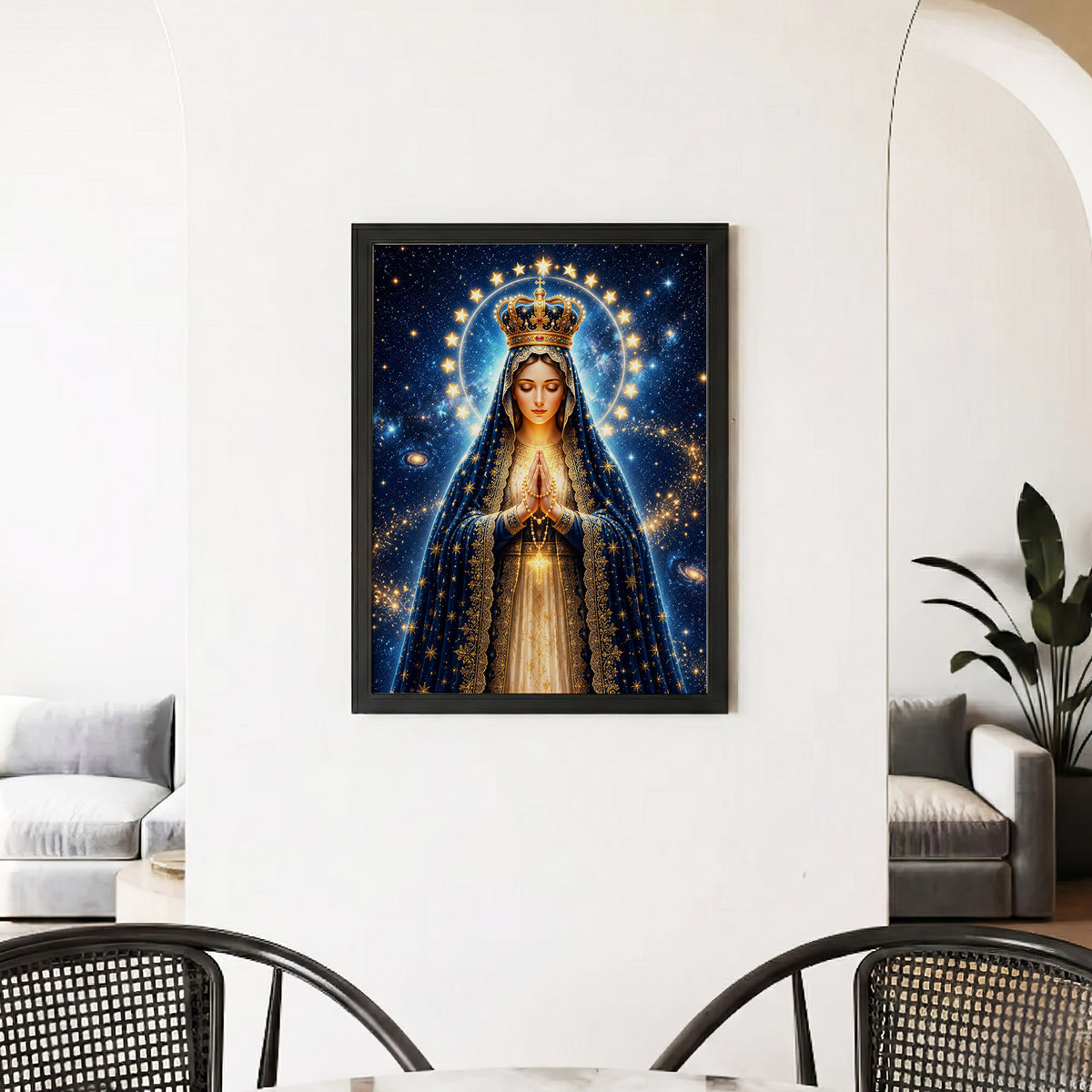 Crowned Virgin Mary’s Divine Radiance Poster/Canvas