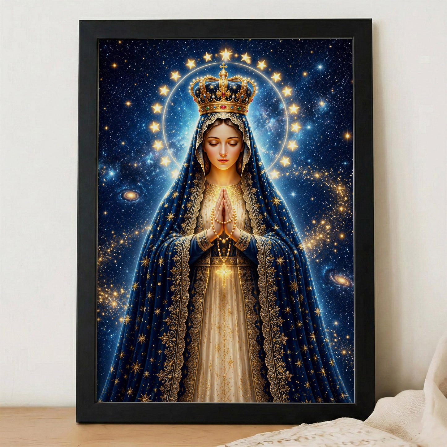 Crowned Virgin Mary’s Divine Radiance Poster/Canvas