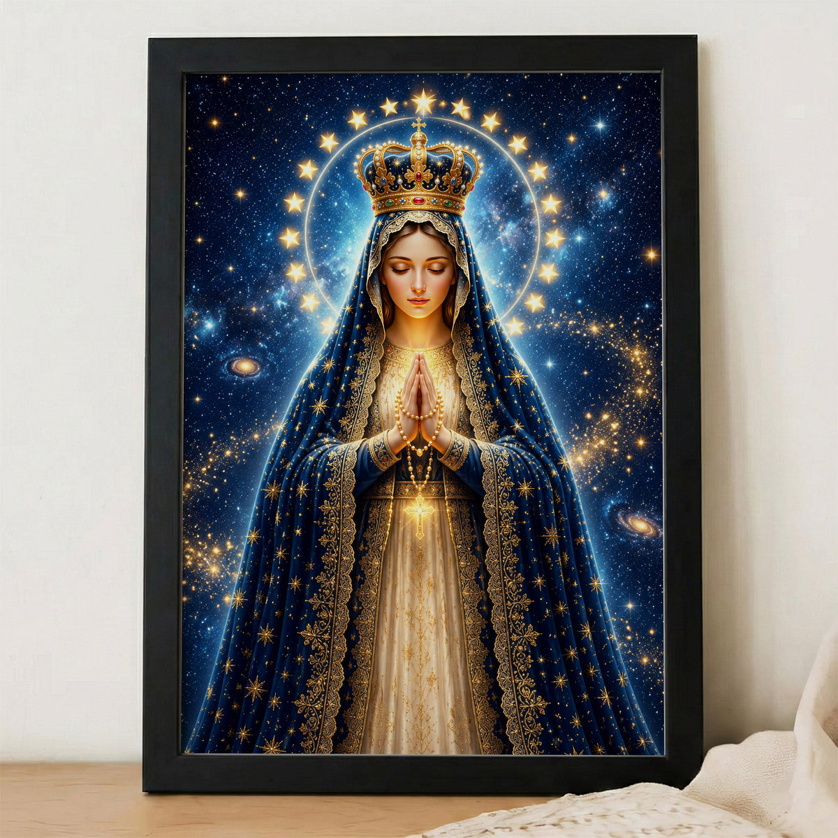 Crowned Virgin Mary’s Divine Radiance Poster/Canvas