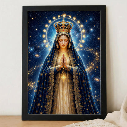 Crowned Virgin Mary’s Divine Radiance Poster/Canvas
