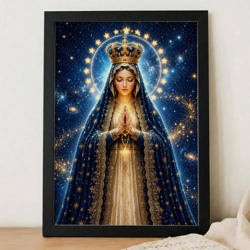Crowned Virgin Mary’s Divine Radiance Poster/Canvas