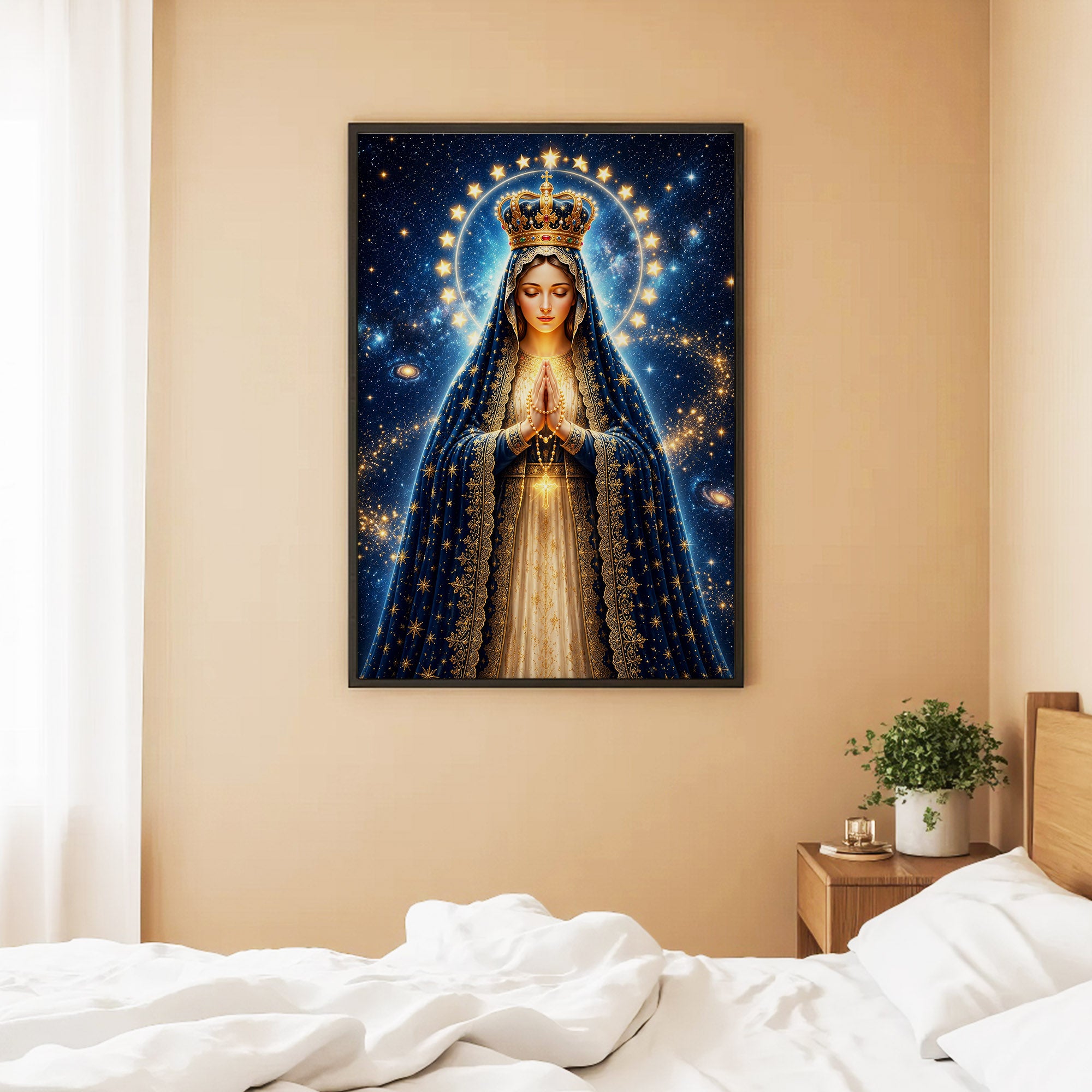 Crowned Virgin Mary’s Divine Radiance Poster/Canvas
