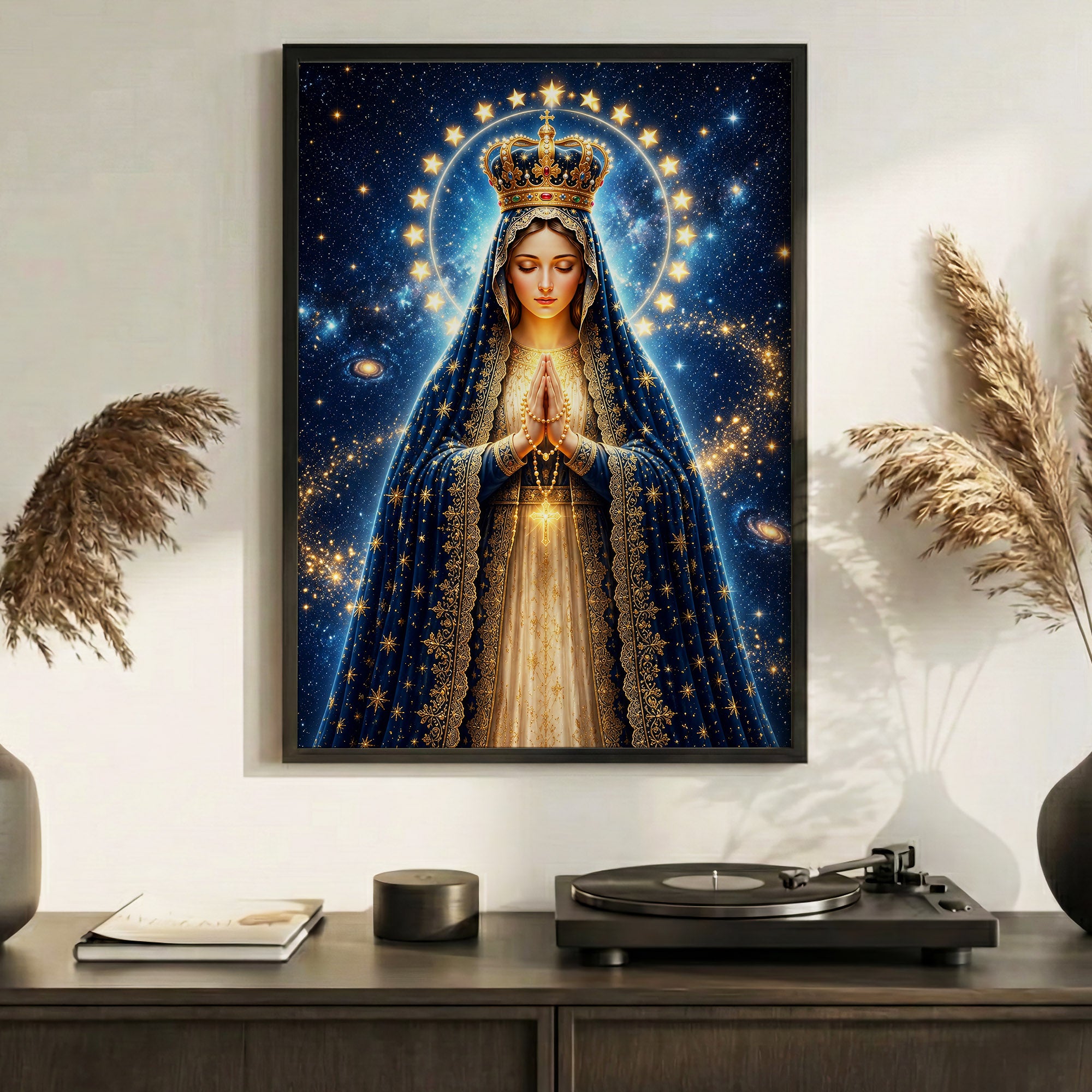 Crowned Virgin Mary’s Divine Radiance Poster/Canvas