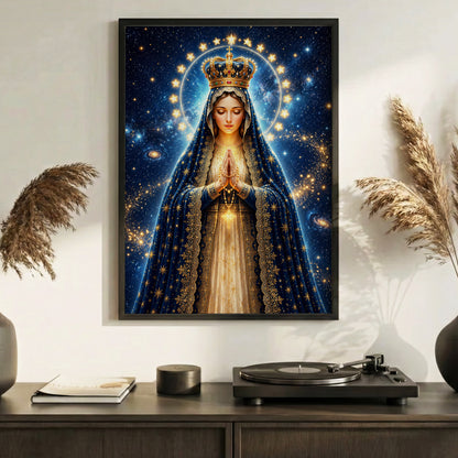 Crowned Virgin Mary’s Divine Radiance Poster/Canvas