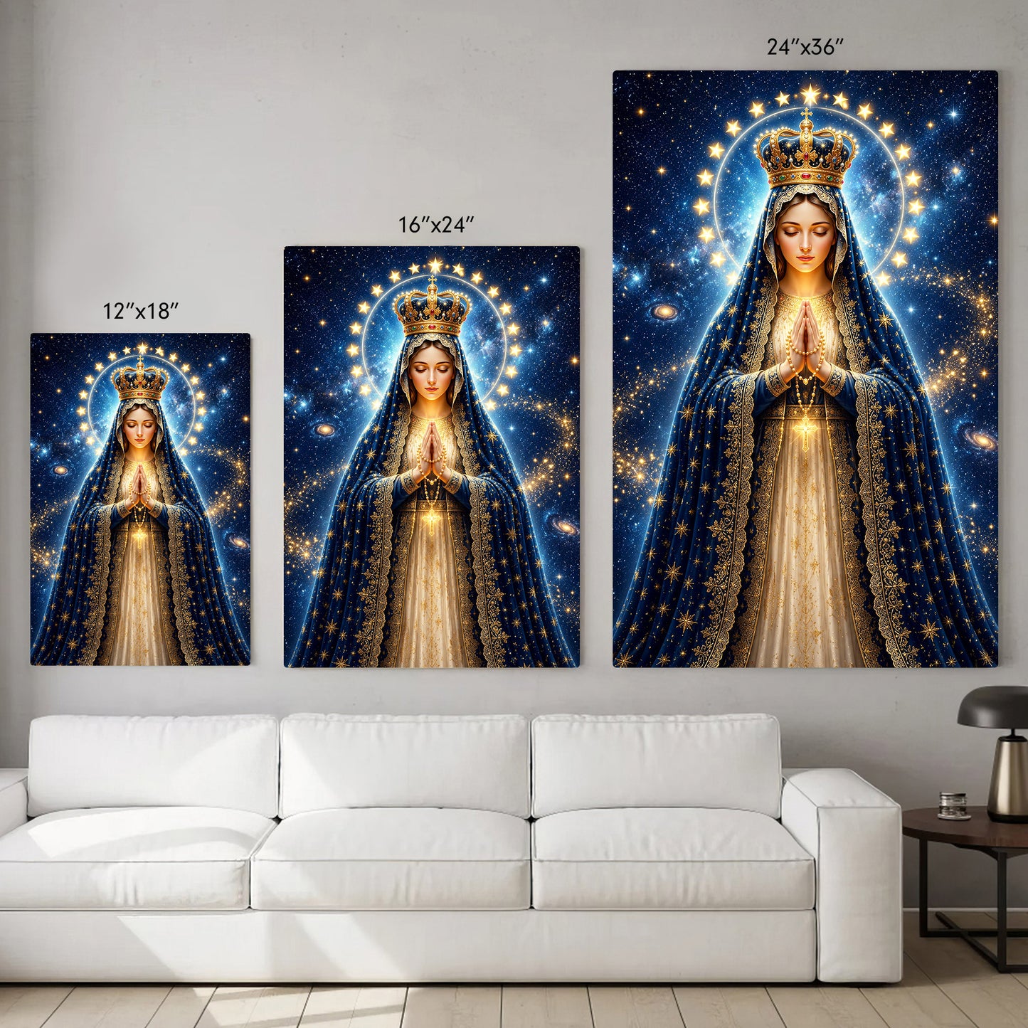 Crowned Virgin Mary’s Divine Radiance Poster/Canvas