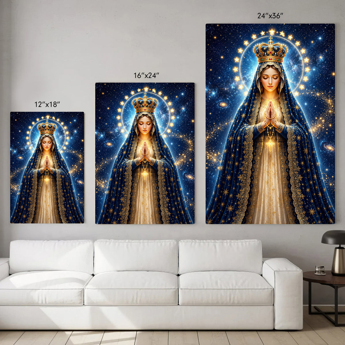 Crowned Virgin Mary’s Divine Radiance Poster/Canvas